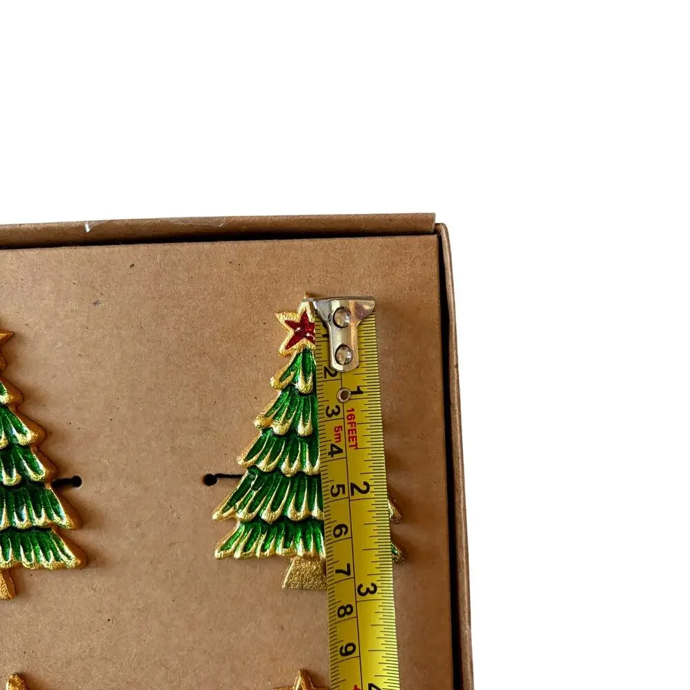 NEW Tahari Home Christmas Tree Napkin Rings Set of 4 Chic Holiday Hosting